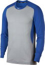 iCL Y 싅 TVc  T Nike Men's Long-Sleeve Baseball Top - Wolf Grey/Game Royal