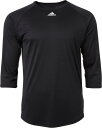 アディダス メンズ 野球 シャツ adidas Men 039 s Triple Stripe 3/4 Sleeve Tech Baseball Practice Shirt - Black