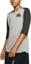 iCL LbY TVc Nike Boys' 3/4 Sleeve Baseball Top - Tm Blk/Dk Gry Hthr/Black