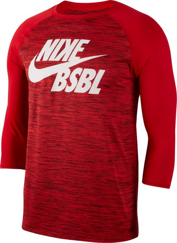 ʥ   T Nike Men's Velocity Legend 3/4 Sleeve Baseball Top - U...
