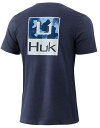 nbN Y TVc HUK Men's Huk'd Up Refraction Short Sleeve Graphic T-Shirt - SARGASSO SEA HEATHER