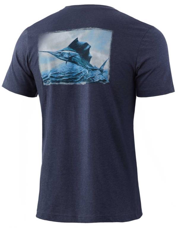 ハック メンズ Tシャツ 長袖 ロンT HUK Men's KC Passing Front Graphic T-Shirt - SARGASSO SEA HEATHER