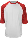 }b` Y 싅 Vc Marucci Men's 3/4 Performance Baseball Top - White/Red