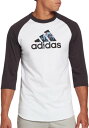 AfB_X Y 싅 Vc adidas Men's Triple Stripe Graphic 3/4 Sleeve Baseball Shirt - Black Frozen Rope Logo