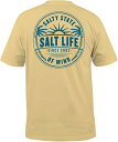 \gCt Y TVc  T Salt Life Men's Sunrise Palms T-Shirt - GOLDEN HAZE