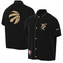 ナイキ メンズ ジャケット Toronto Raptors Nike 2021/22 City Edition Therma Flex Showtime Short Sleeve Full-Snap Collar Jacket - Black/Gold