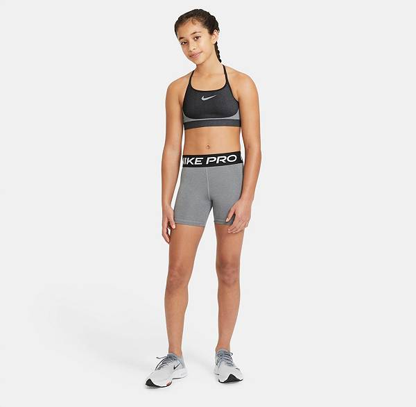 ナイキ キッズ ショートパンツ Nike Girls' Pro 3” Shorts - Carbon Heather
