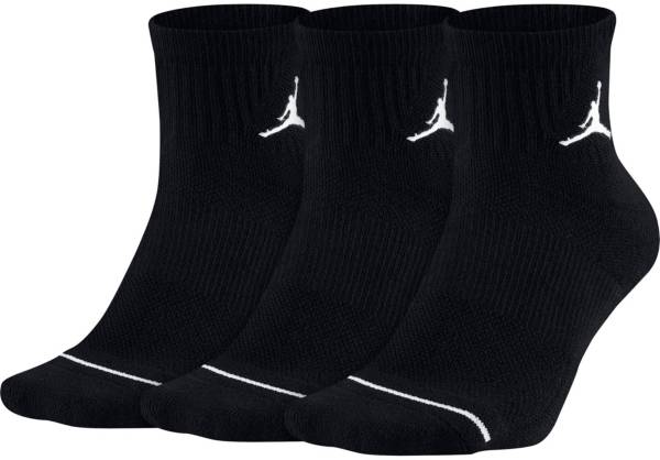 ジョーダン メンズ バスケットボール ソックス 靴下 Jordan Jumpman High-Intensity Quarter Socks 3 Pack - Black/Black/Black