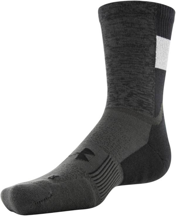 アンダーアーマー メンズ ソックス Under Armour Men 039 s ArmourDry Running Crew Socks - Black/Jet Gray