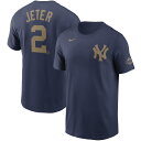 ナイキ メンズ Tシャツ Derek Jeter New York Yankees Nike Gold Name Number T-Shirt - Navy