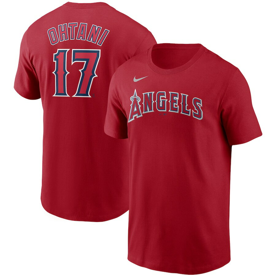 ナイキ メンズ Tシャツ Shohei Ohtani ”Los Angeles Angels Nike Name Number T-Shirt - Red