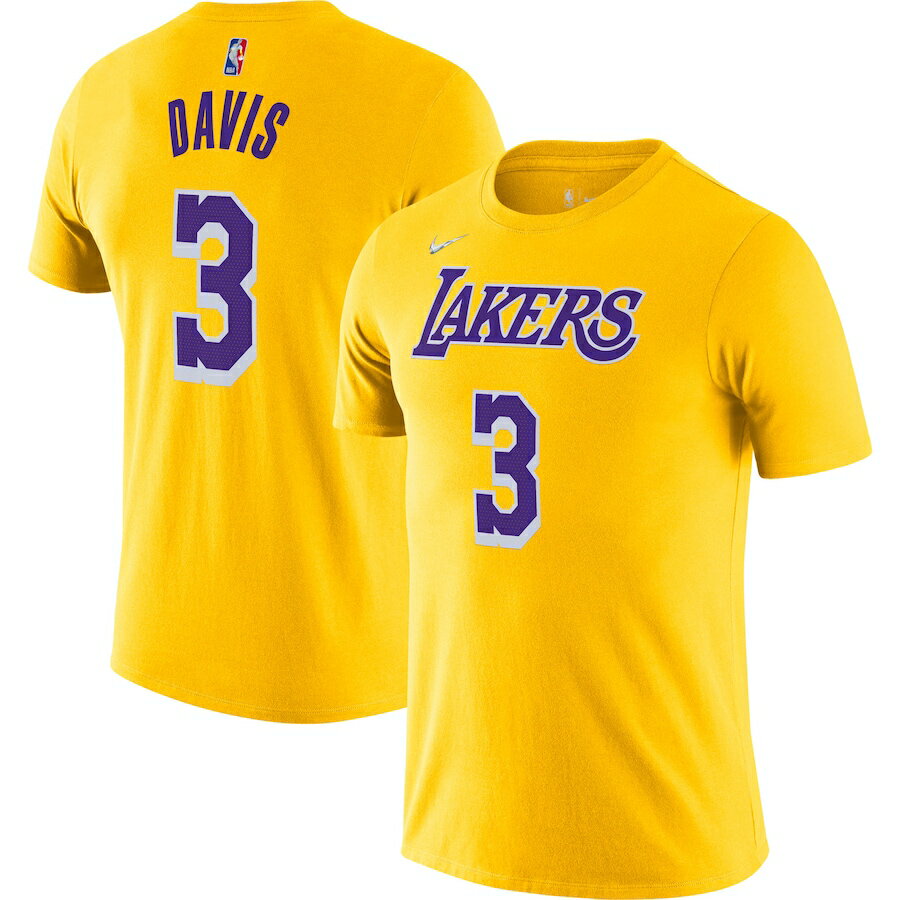 ナイキ メンズ Tシャツ Anthony Davis Los Angeles Lakers Nike Diamond Icon Name Number T-Shirt - Gold