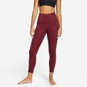 iCL fB[X MX Women's Nike Dri-Fit High-Waisted Cropped Metallic Trim Yoga Leggings - Dark Beetroot/Night Maroon