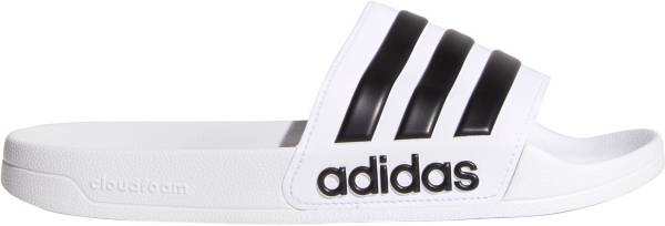 アディダス メンズ サンダル adidas Men's Adilette Shower Slides - White/Black 1