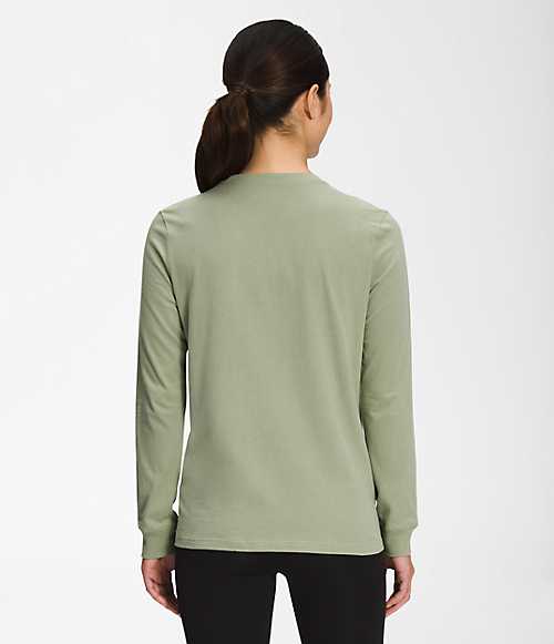 ノースフェイス レディース Tシャツ 長袖 ロンT The North Face Women's Long Sleeve Half Dome Tee - Tea Green