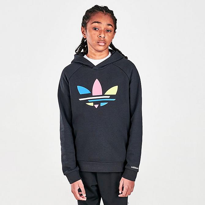 アディダス キッズ パーカー Kids' Adidas Originals Adicolor Trefoil Hoodie - Black/Multi