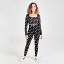 AfB_X fB[X MX Women's Adidas Originals Allover Logo Print Leggings - Black