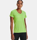 A_[A[}[ fB[X TVc Women's UA Tech Twist V-Neck - Quirky Lime/White