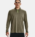 A_[A[}[ Y TVc  T Men's UA Tech 2.0 1/4 Zip - Tent/Quirky Lime