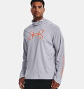 A_[A[}[ Y TVc  T Men's UA Iso-Chill Hook Gaiter Hoodie - Mod Gray/Blaze Orange