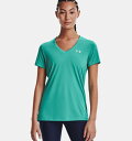 A_[A[}[ fB[X TVc Under Armour Women's UA Tech V-Neck - Neptune/Metallic Silver