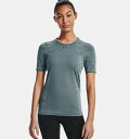 A_[A[}[ fB[X TVc Under Armour Women's UA RUSH HeatGear Seamless Short Sleeve - Breaker Blue/Iridescent