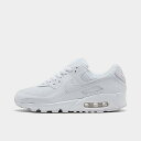 iCL fB[X Xj[J[ Women's Nike Air Max 90 Casual Shoes - White/White/Wolf Grey