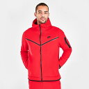 ナイキ メンズ パーカー Men 039 s Nike Sportswear Tech Fleece Taped Full-Zip Hoodie - University Red/Black