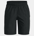 A_[A[}[ LbY V[c Boys' UA Woven Graphic Shorts - Black/White