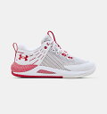 A_[A[}[ fB[X o[{[ V[Y Women's UA HOVR Block City Volleyball Shoes - White/Red