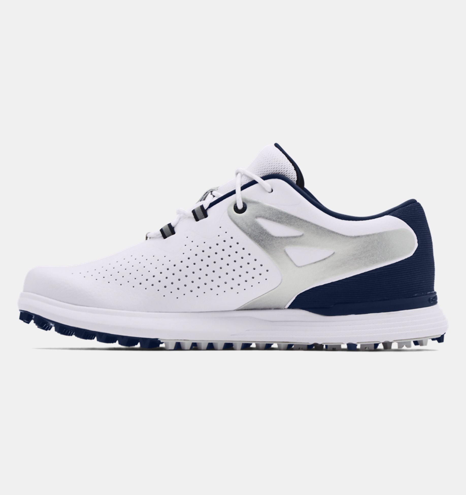 アンダーアーマー レディース ゴルフシューズ Womens UA Charged Breathe Spikeless Golf Shoes - White/Academy