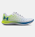 A_[A[}[ Y jOV[Y Men's UA Flow Velociti Wind 2 Running Shoes - White/High-Vis Yellow