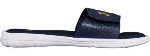 アンダーアーマー メンズ サンダル Under Armour Men's Ignite V Slides - Navy/Gold アンダーアーマー メンズ サンダル Under Armour Men's Ignite V Slides - Navy/Gold
