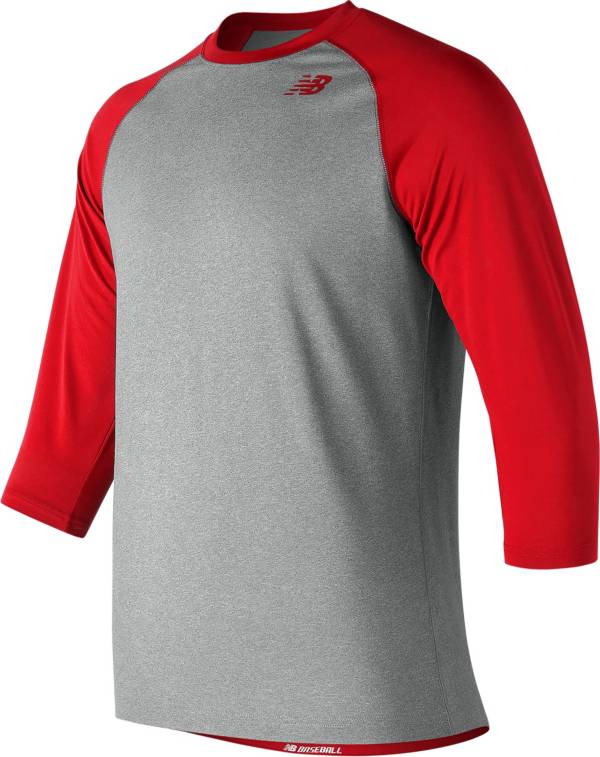 ˥塼Х   T New Balance Men's 3/4 Sleeve Baseball Shirt - Red