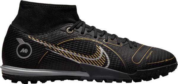 ナイキ メンズ マーキュリアル スーパーフライ8 サッカー トレーニングシューズ Nike Mercurial Superfly 8 Academy Turf Soccer Cleats - Black/Gold