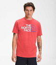 m[XtFCX Y TVc The North Face Menfs Short-Sleeve Box NSE Tee - Horizon Red Dye Ombre Fill