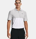 A_[A[}[ Y |Vc Men's UA Performance Blocked Polo - Halo Gray/White