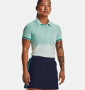 A_[A[}[ fB[X |Vc Women's UA Zinger Point Short Sleeve Polo - Sea Mist/Neptune