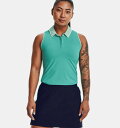 A_[A[}[ fB[X |Vc Women's UA Iso-Chill Sleeveless Polo - Neptune/Sea Mist