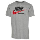 iCL Y TVc  Nike Futura Baseball T-Shirt - Dark Grey Heather/University Red