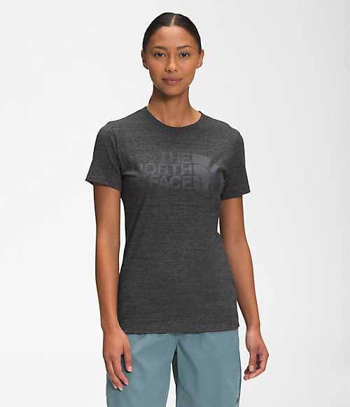 ノースフェイス レディース Tシャツ The North Face Women’s Short-Sleeve Half Dome Tri-Blend Tee - TNF Black Heather
