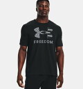 A_[A[}[ Y TVc Men's UA Freedom Logo T-Shirt - Black/Pitch Gray