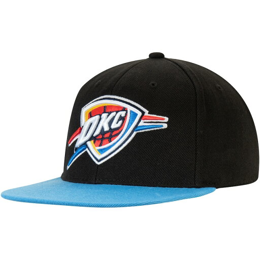 ミッチェルアンドネス メンズ キャップ サンダー Oklahoma City Thunder Mitchell & Ness Logo Adjustable Central Snapback Hat - Black/Blue ミッチェルアンドネス メンズ キャップ サンダー Oklahoma City Thunder Mitchell & Ness Logo Adjustable Central Snapback Hat - Black/Blue