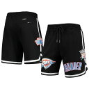 プロスタンダード メンズ バスパン ハーフパンツ サンダー Oklahoma City Thunder Pro Standard Chenille Shorts - Black