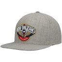 ~b`FAhlX Y Lbv yJY New Orleans Pelicans Mitchell & Ness Team Snapback Hat - Heathered Gray