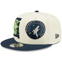 j[G Y Lbv eBo[EuX Minnesota Timberwolves New Era 2022 NBA Draft 9FIFTY Snapback Adjustable Hat - Cream/Navy