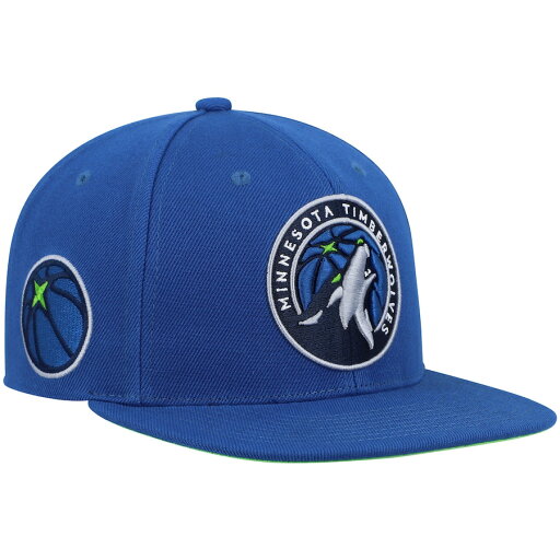 ミッチェルアンドネス メンズ キャップ ティンバーウルブス Minnesota Timberwolves Mitchell & Ness Core Side Snapback Hat - Blue ミッチェルアンドネス メンズ キャップ ティンバーウルブス Minnesota Timberwolves Mitchell & Ness Core Side Snapback Hat - Blue