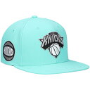 ~b`FAhlX Y Lbv jbNX New York Knicks Mitchell & Ness x Lids Blue Gift Box Snapback Hat - Aqua