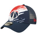 j[G Y Lbv EBU[Y Washington Wizards New Era Marble 9FORTY Trucker Snapback Hat - Navy