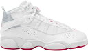 iCL LbY obV Jordan Kids' Grade School Six Rings Basketball Shoes - White/Hibiscus